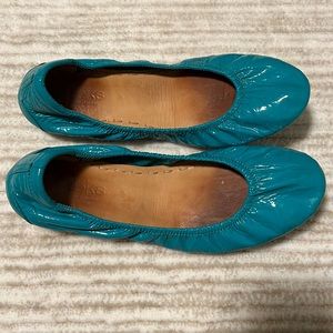 Tieks Patent Blue ballet flats